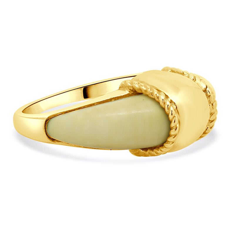14 Karat Yellow Gold Vintage Bone Ring