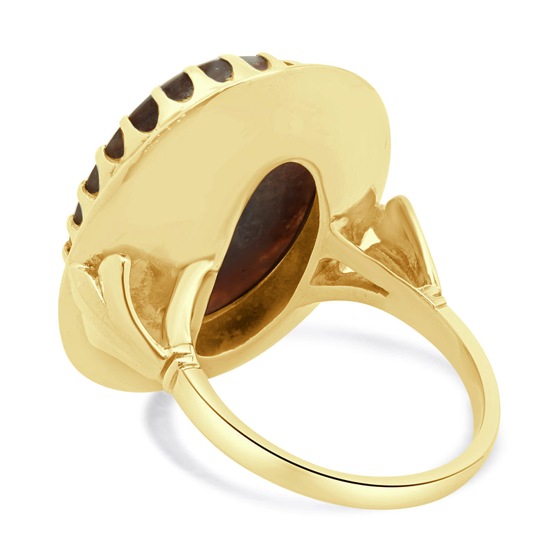 14 Karat Yellow Gold Fire Agate Ring