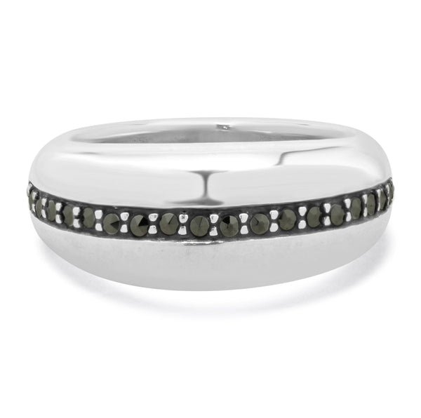 Sterling Silver Channel Set Marcasite Ring