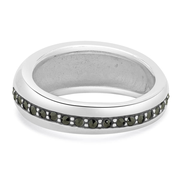 Sterling Silver Channel Set Marcasite Ring