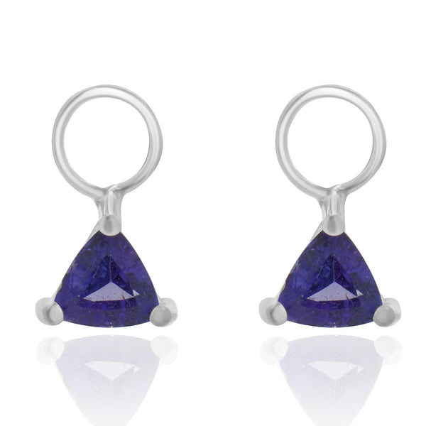 14 Karat White Gold Tanzanite Earring Enhancers