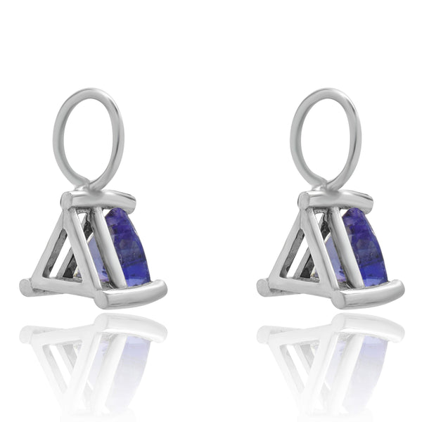14 Karat White Gold Tanzanite Earring Enhancers