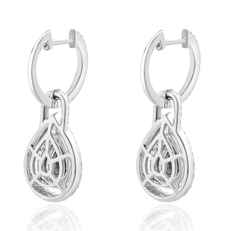 18 Karat White Gold Ruby and Diamond Drop Earrings