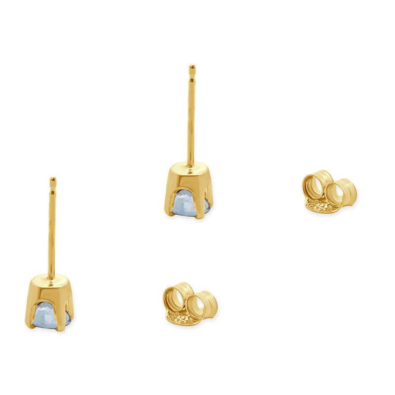 18 Karat Yellow Gold Tanzanite Stud Earrings