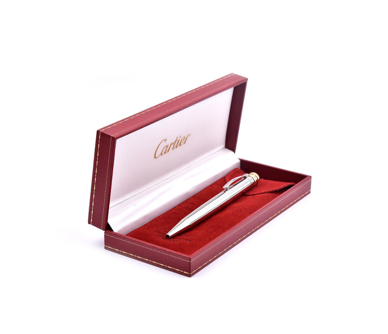 Cartier Palladium and Gold tone Ballpoint Ink Pen