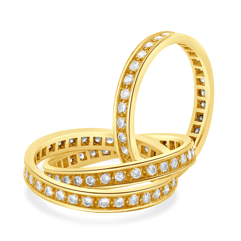 Cartier 18 Karat Yellow Gold Trinity Diamond Rolling Ring