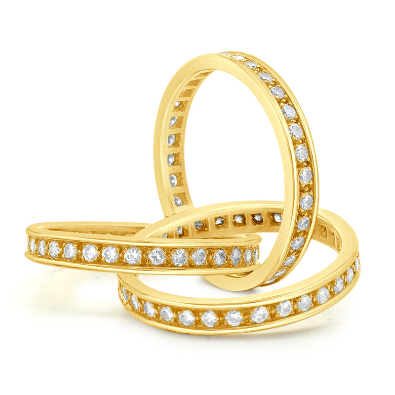 Cartier 18 Karat Yellow Gold Trinity Diamond Rolling Ring