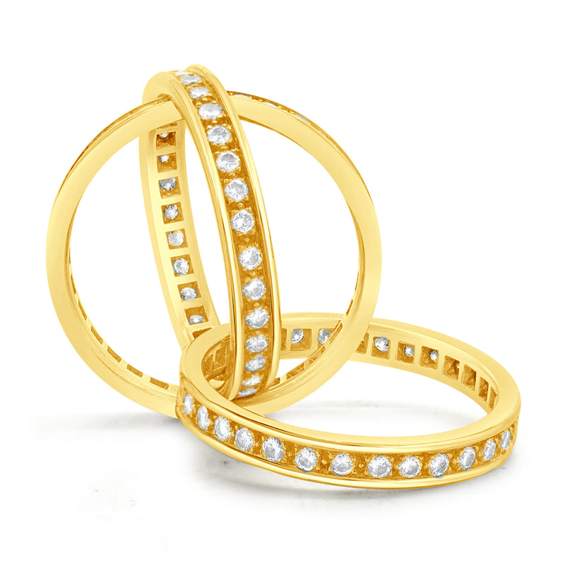 Cartier 18 Karat Yellow Gold Trinity Diamond Rolling Ring