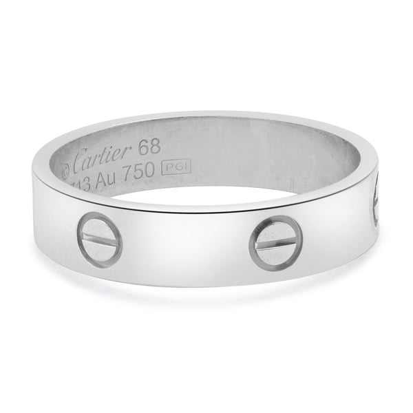 Cartier 18 Karat White Gold Love Ring