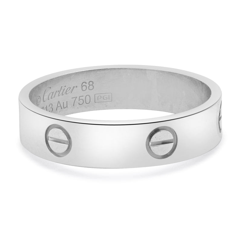 Cartier 18 Karat White Gold Love Ring