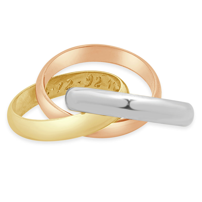 Cartier 18 Karat Tri-Tone Trinity Rolling Ring
