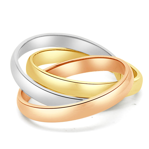 Cartier 18 Karat Tri-Color Trinity Ring