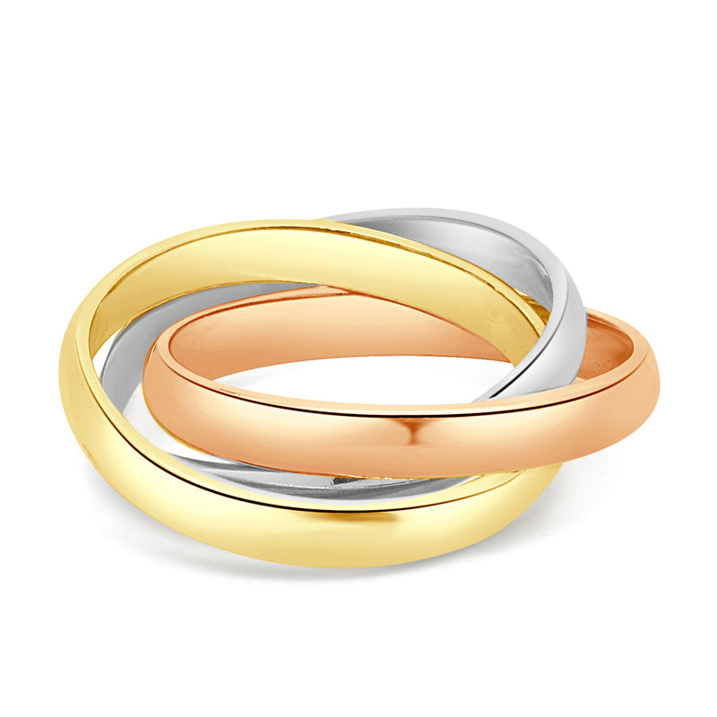 Cartier 18 Karat Tri-Color Trinity Ring