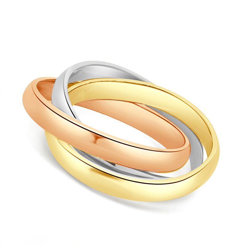 Cartier 18 Karat Tri-Color Trinity Ring