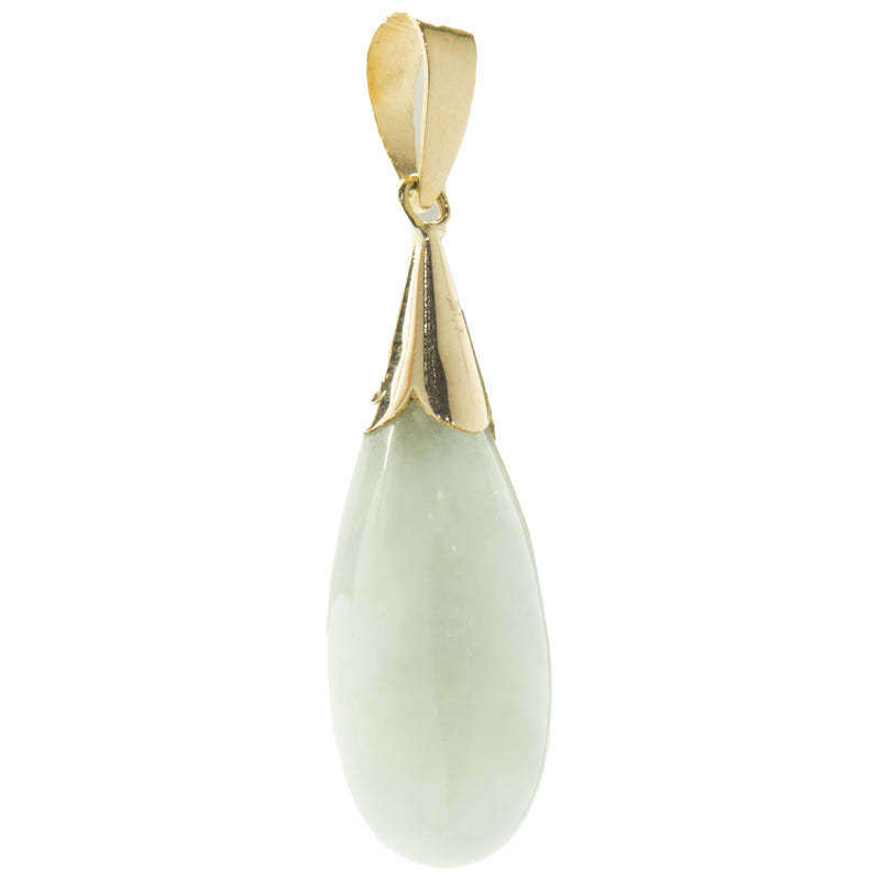 14 Karat Yellow Gold Jade Pendant