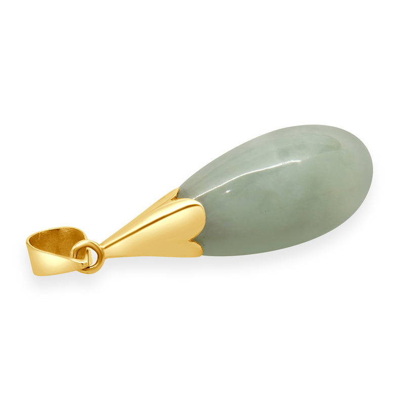 14 Karat Yellow Gold Jade Pendant