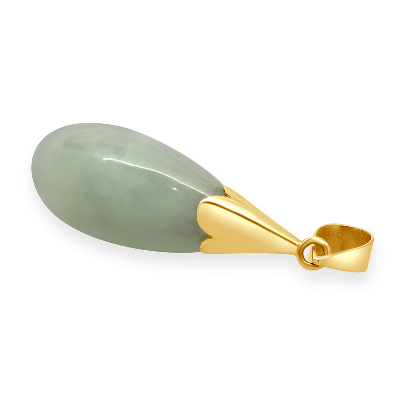 14 Karat Yellow Gold Jade Pendant