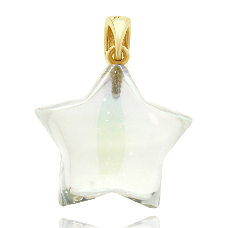 14 Karat Yellow Gold Acrylic Star Pendant
