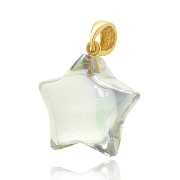 14 Karat Yellow Gold Acrylic Star Pendant