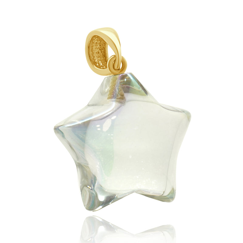 14 Karat Yellow Gold Acrylic Star Pendant