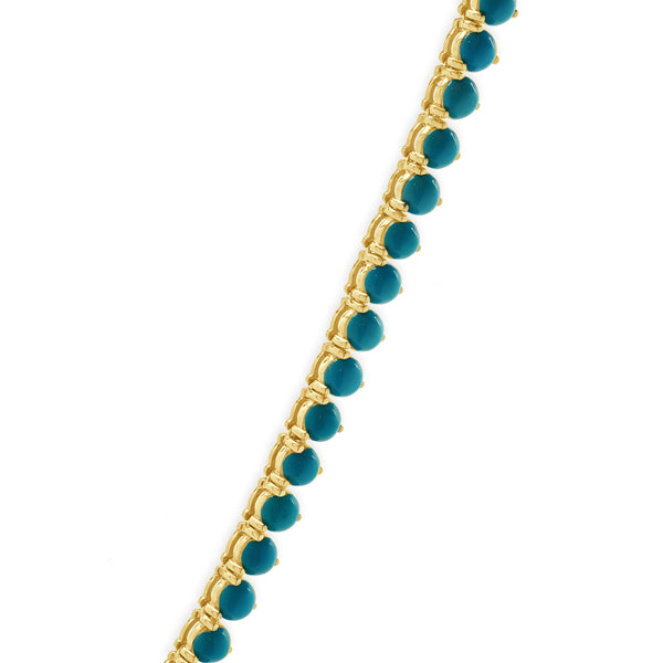 14 Karat Yellow Gold Turquoise Necklace