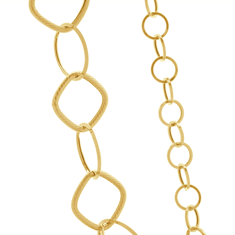 14 Karat Yellow Gold Citrine and Onyx Beaded Elephant Necklace