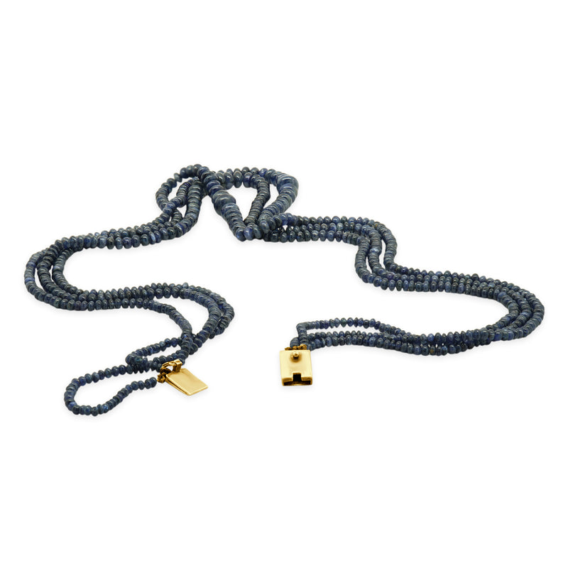Base Metal & Strand Graduated Sapphire Bead Necklace