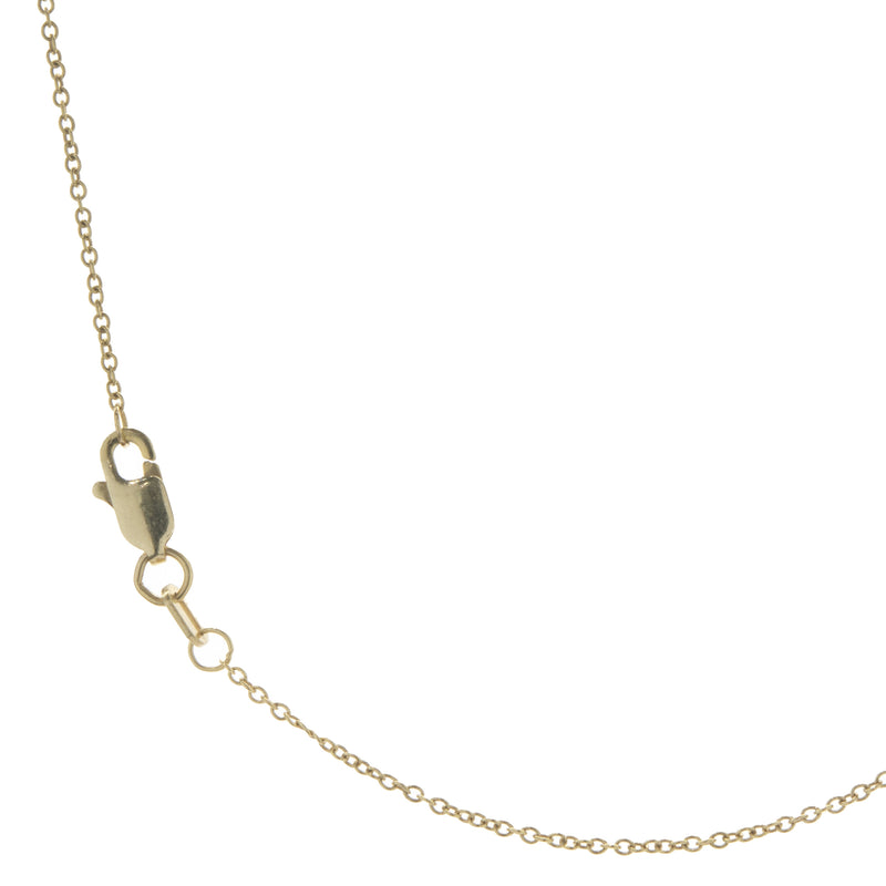 14 Karat Yellow Gold Round and Baguette Diamond and Sapphire Evil Eye Necklace