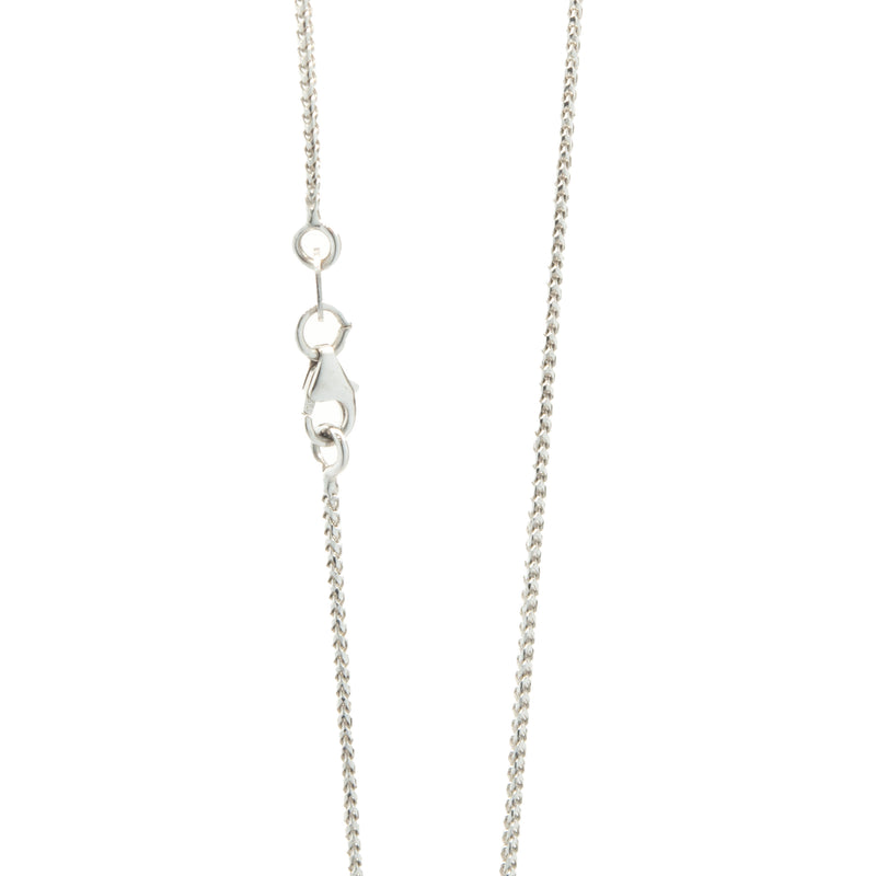 18/14 Karat White Gold Cabochon Cut Amethyst and Diamond Drop Necklace