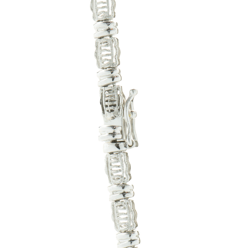 18 Karat White Gold Ruby and Diamond Halo Collar Necklace