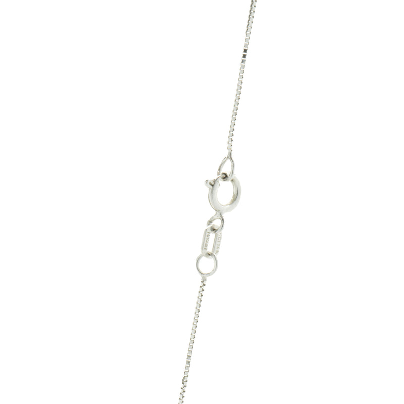 18 Karat White Gold Blue and White Diamond Slide Necklace