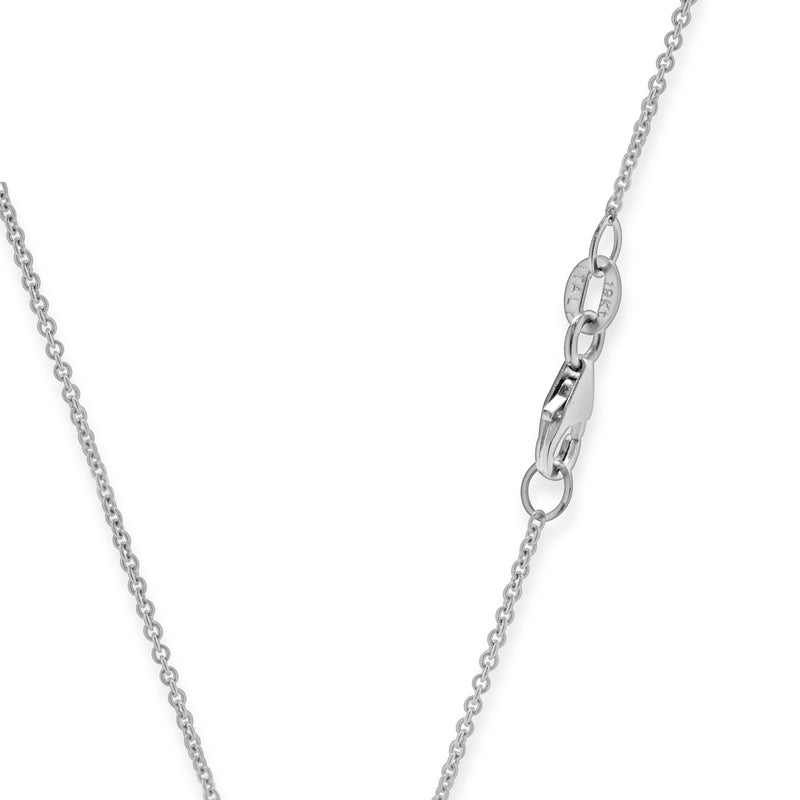 18 Karat White Gold Diamond and Emerald Open Heart Necklace