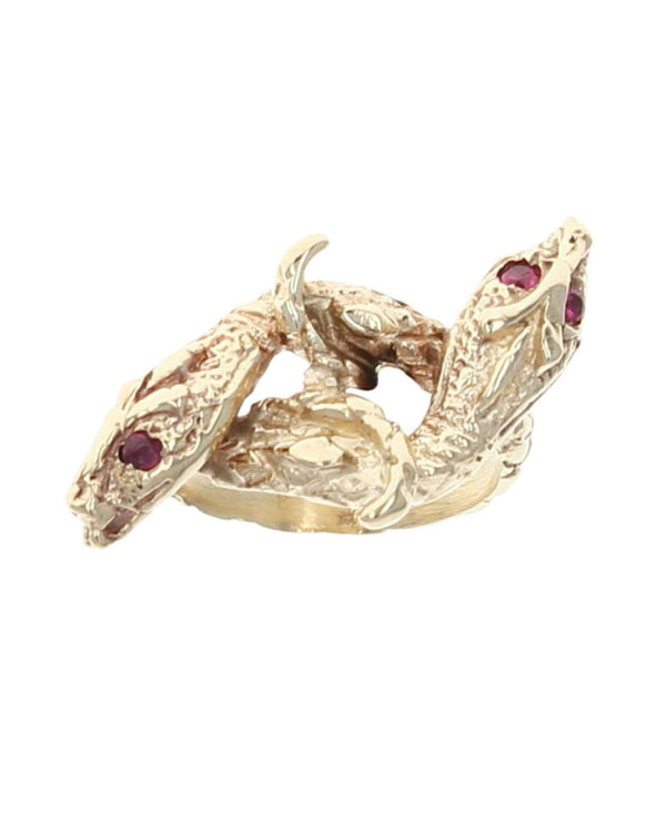 Two Head Snake Crossover Ring