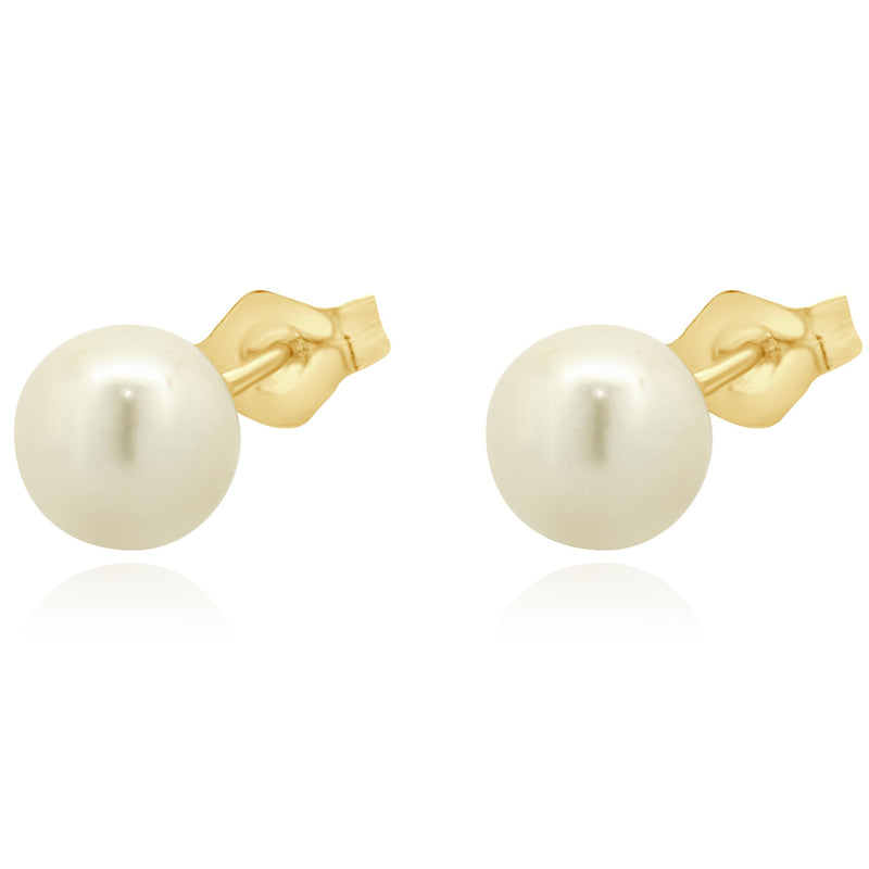 14 Karat Yellow Gold Golden Pearl Earrings