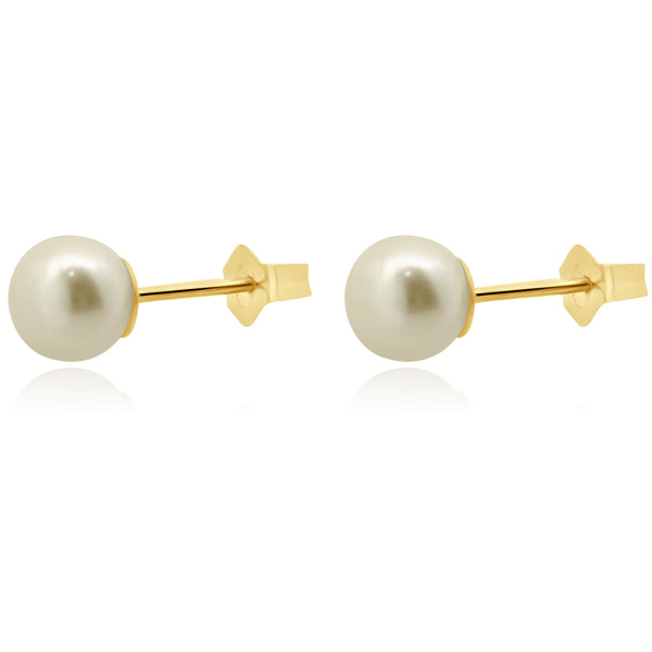 14 Karat Yellow Gold Golden Pearl Earrings