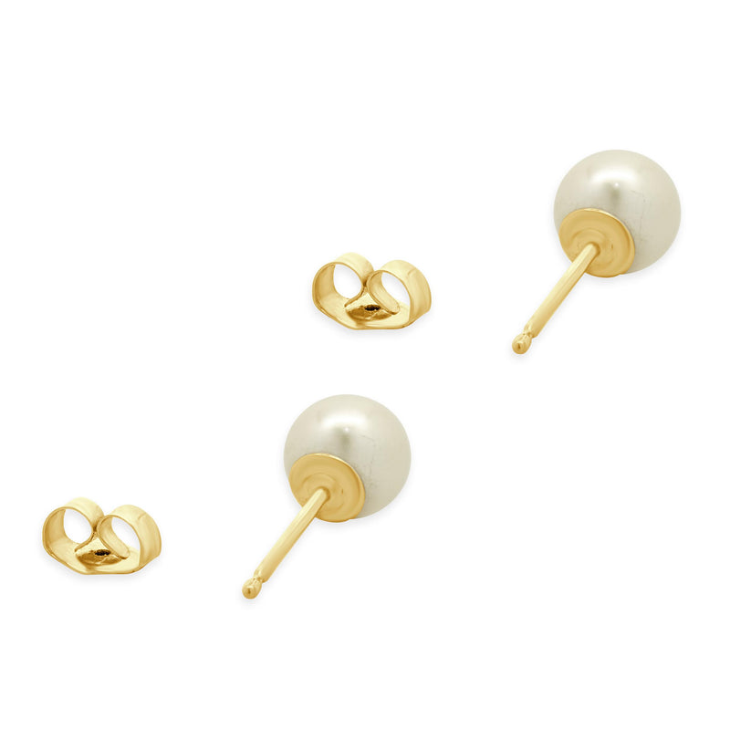 14 Karat Yellow Gold Golden Pearl Earrings