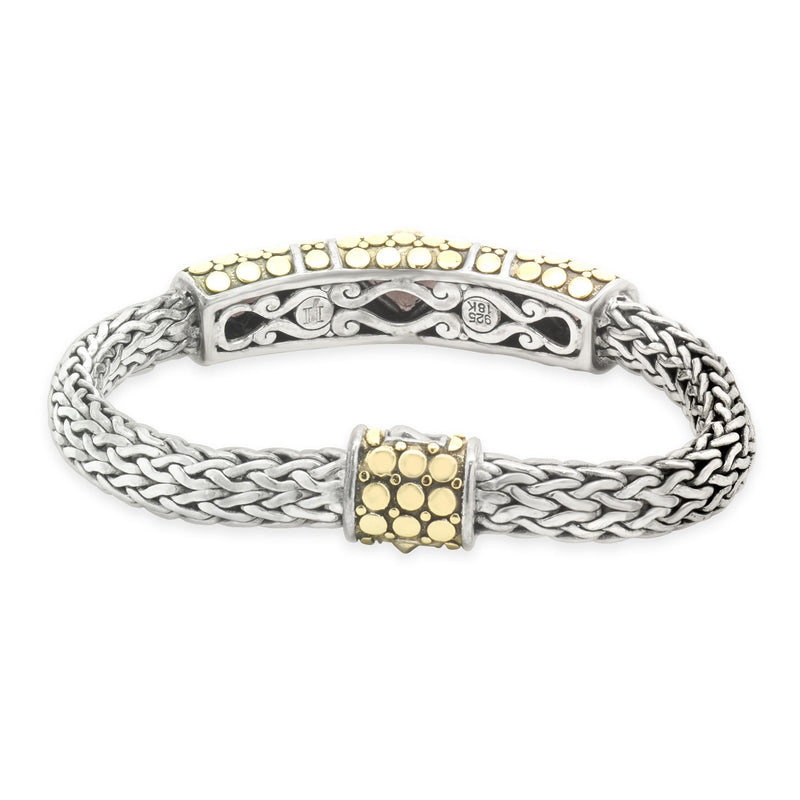 Sterling Silver & 18K Yellow Gold Garnet Dot Collection Bracelet