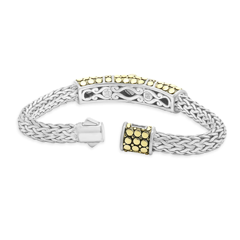 Sterling Silver & 18K Yellow Gold Garnet Dot Collection Bracelet