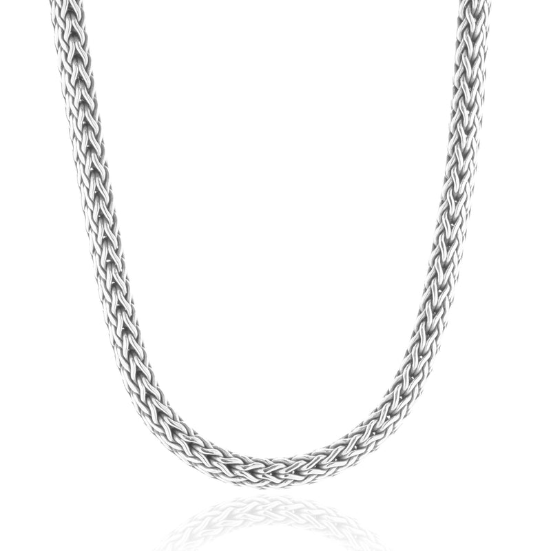 John Hardy Sterling Silver & 18 Karat White Gold Classic Chain Necklace with Dia