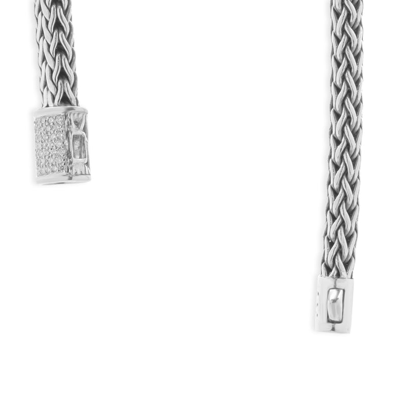 John Hardy Sterling Silver & 18 Karat White Gold Classic Chain Necklace with Dia