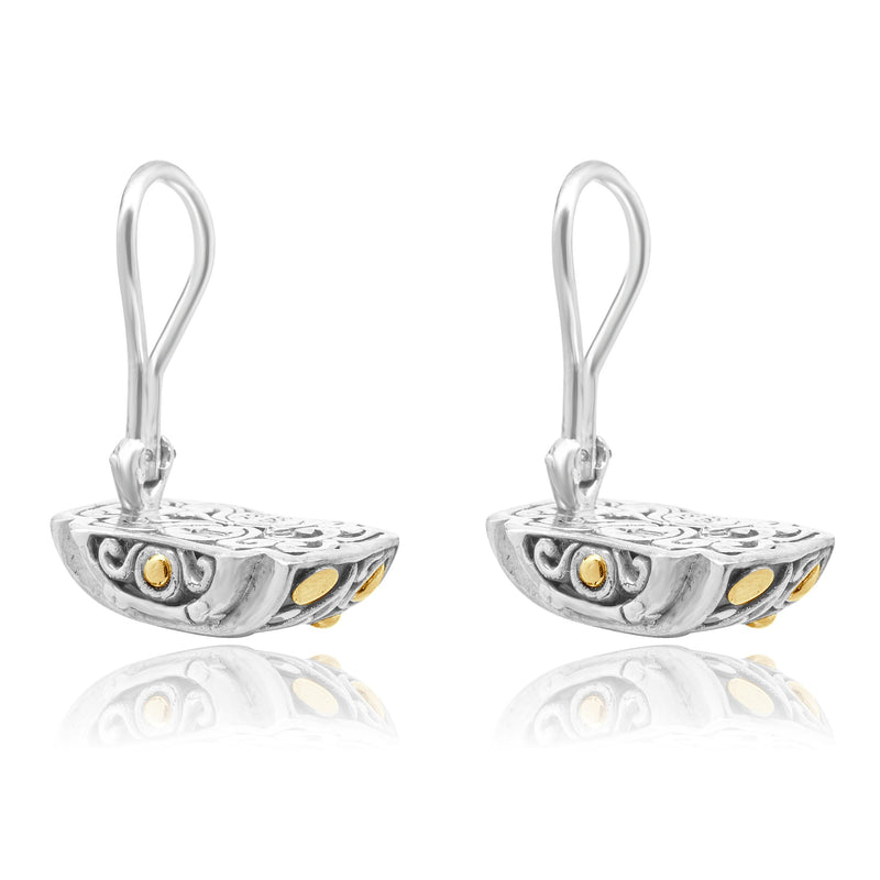 John Hardy Sterling Silver & 18 Karat Yellow Gold Earrings