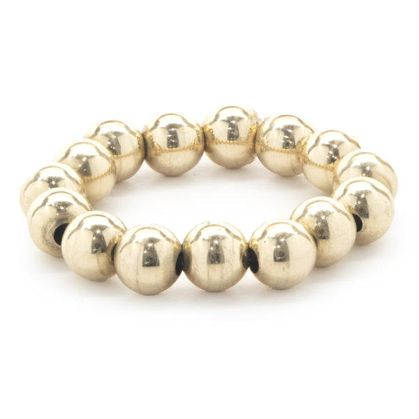 14 Karat Yellow Gold Beaded Flex Ring