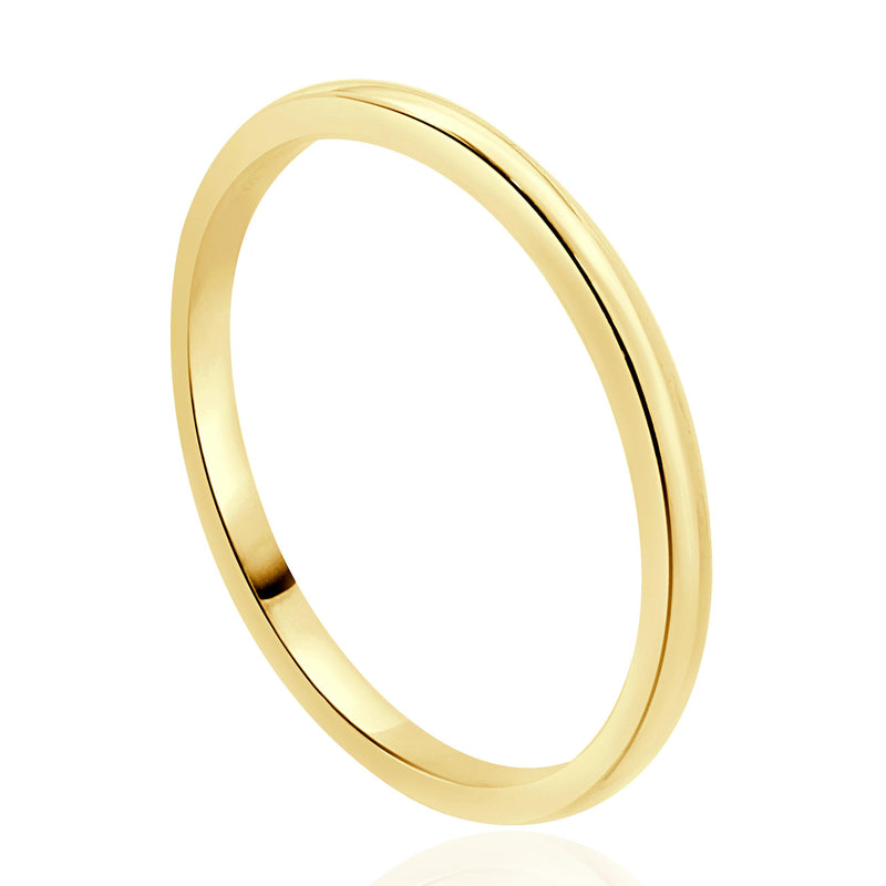 14 Karat Yellow Gold 2MM Band