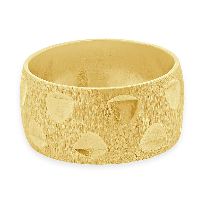 14 Karat Yellow Gold Diamond Cut Ring