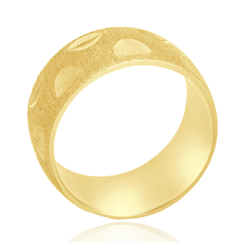 14 Karat Yellow Gold Diamond Cut Ring