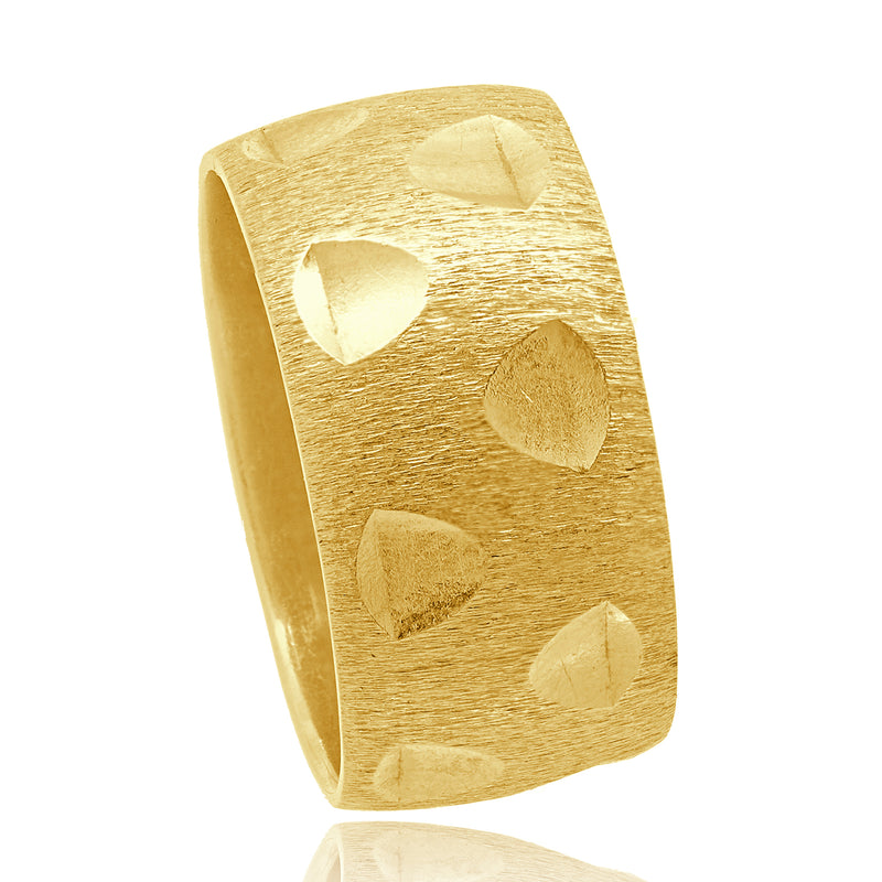 14 Karat Yellow Gold Diamond Cut Ring