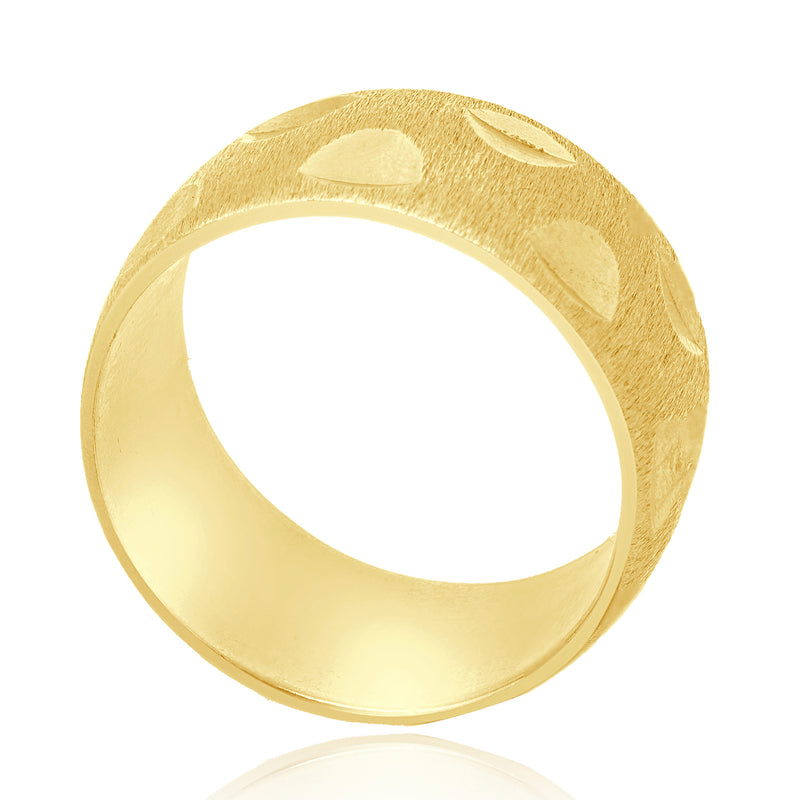 14 Karat Yellow Gold Diamond Cut Ring