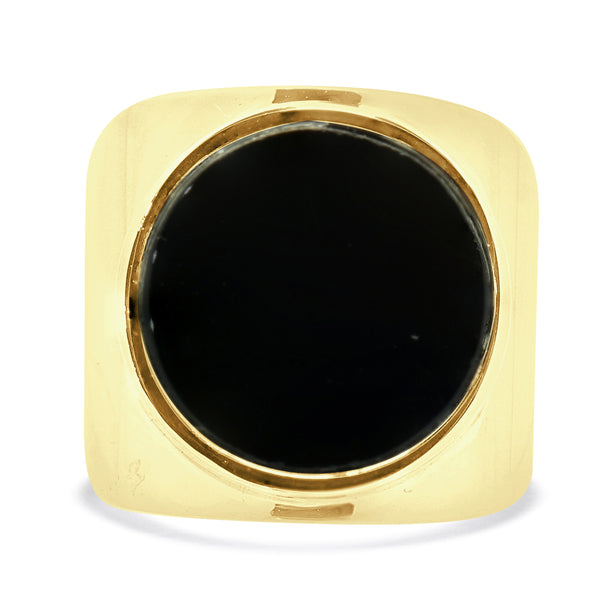 14 Karat Yellow Gold Onyx Ring