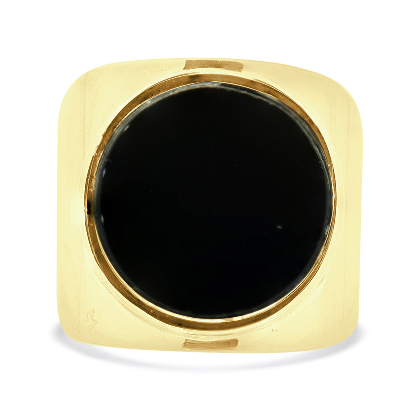 14 Karat Yellow Gold Onyx Ring