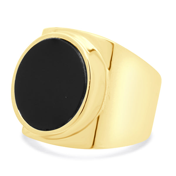 14 Karat Yellow Gold Onyx Ring